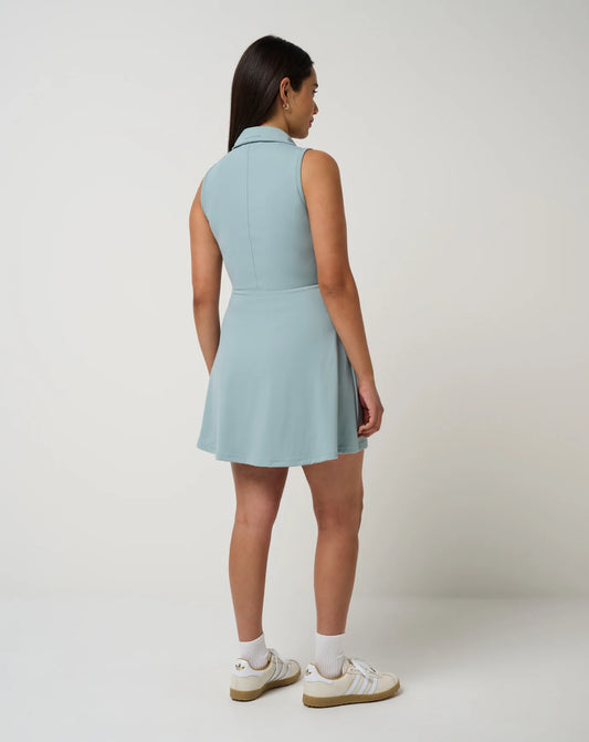 Moveknit sleeveless zip dress-slate
