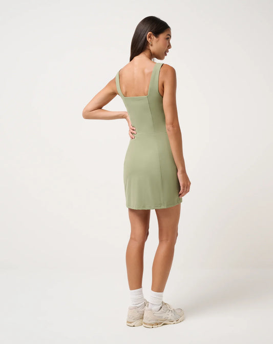 Moveknit Sleeveless 2.0 Dress-oil green