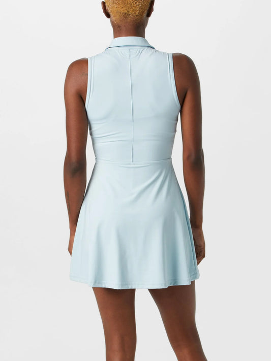 Moveknit sleeveless zip dress- Heather baby blue