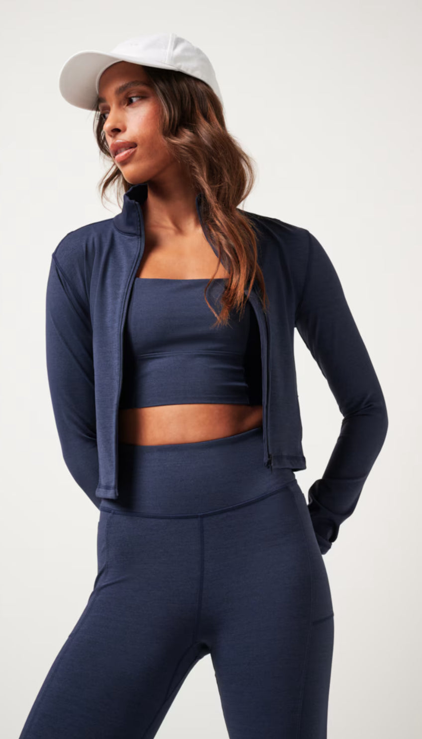 Moveknit Full Zip- Heather Navy Blazer