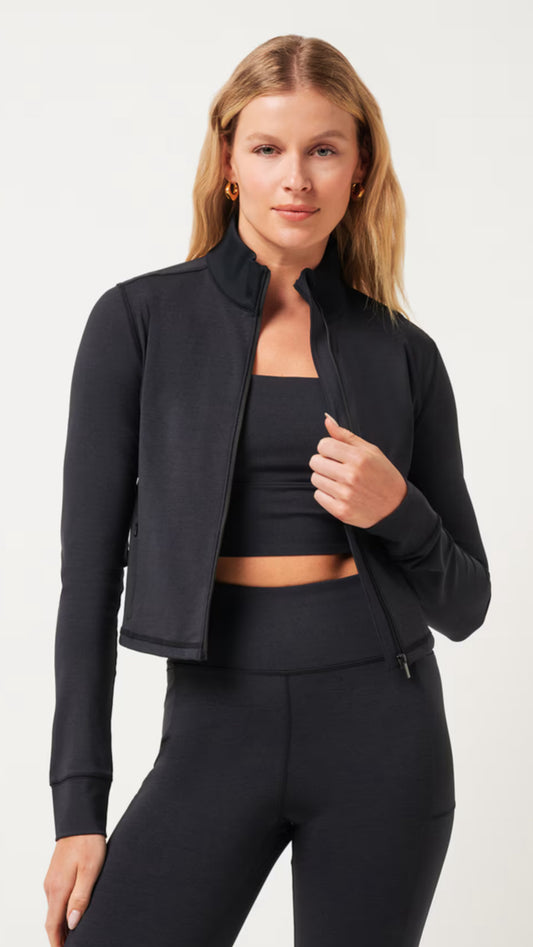 Moveknit Full Zip- Heather Black