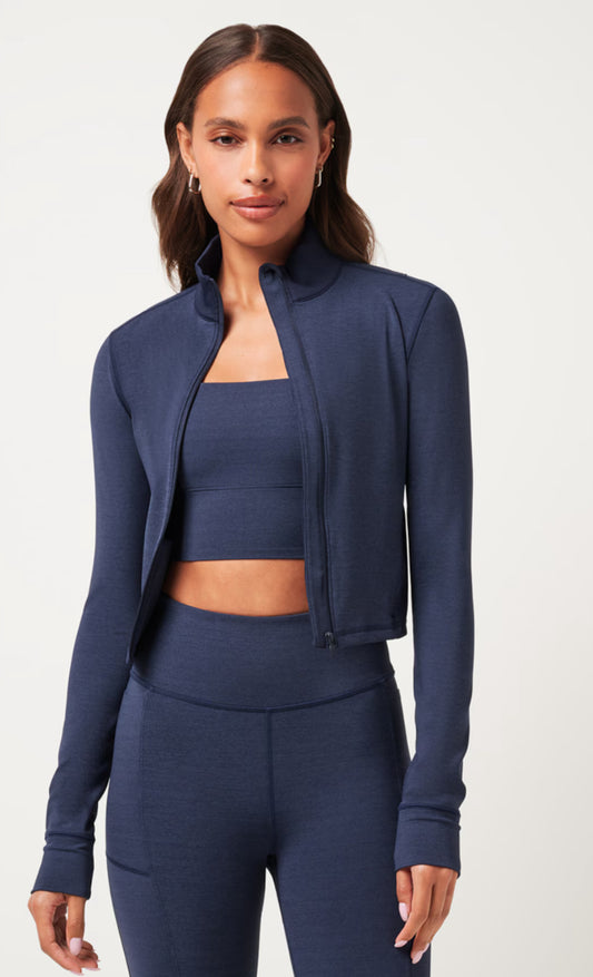 Moveknit Full Zip- Heather Navy Blazer