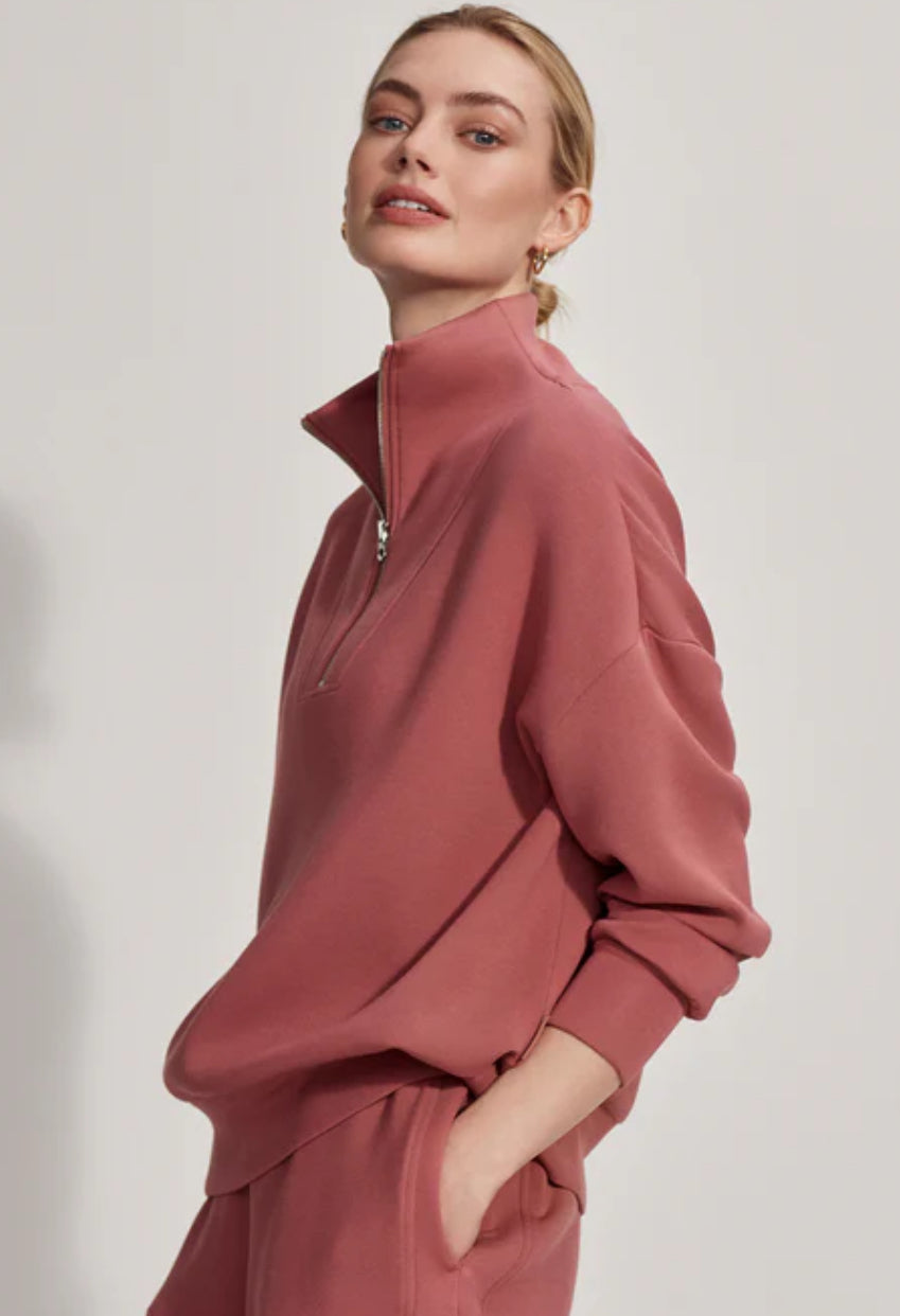 Hawley Half Zip-Withered Rose