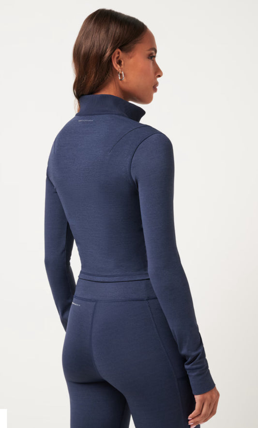 Moveknit Full Zip- Heather Navy Blazer