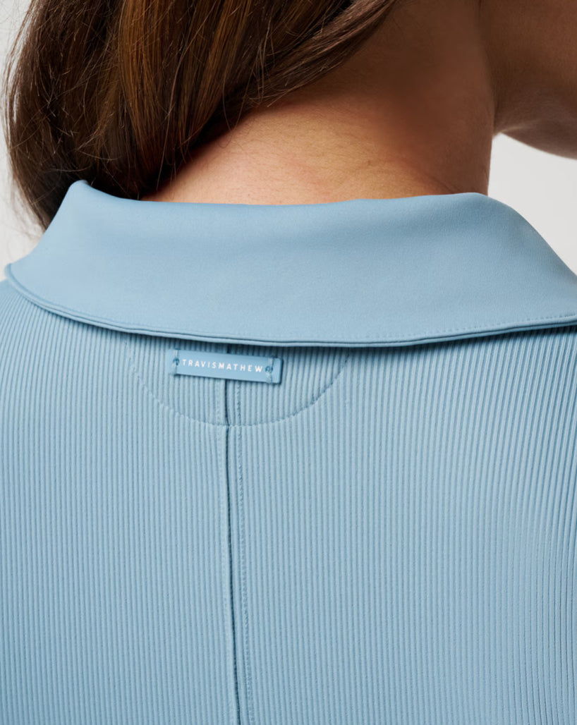 Midline Moveknit Polo- Smoke Blue