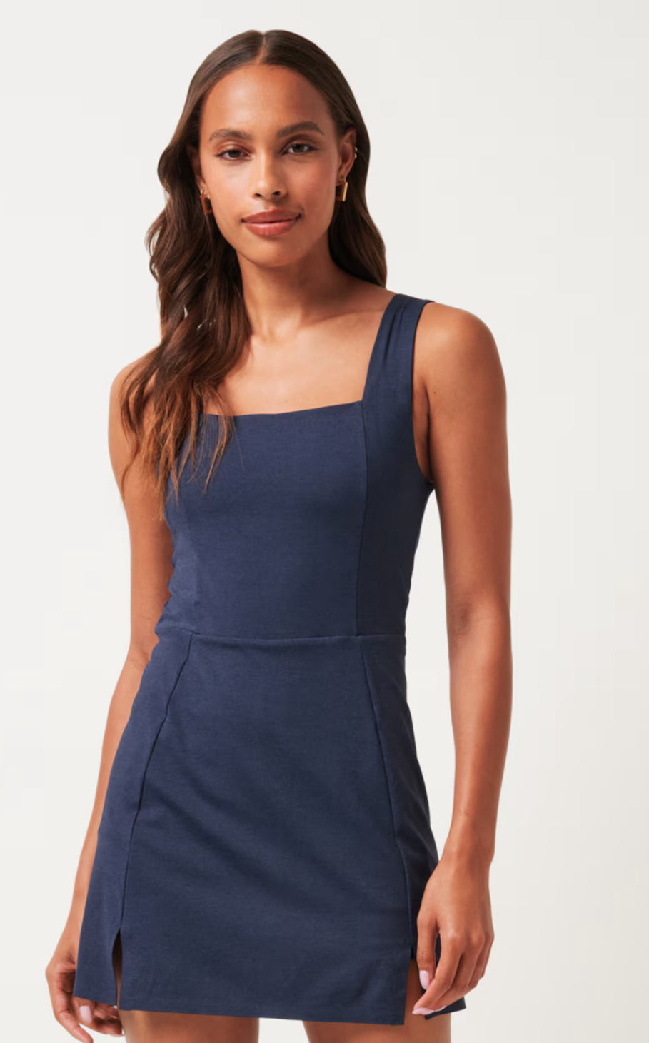 Sleeveless Dress- Heather Navy Blazer