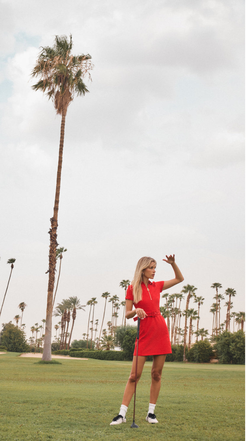 Everyday Belted Dress-Red