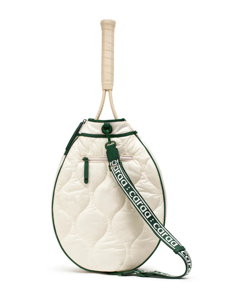 Tennis Quilted Racquet Sling-Ivory