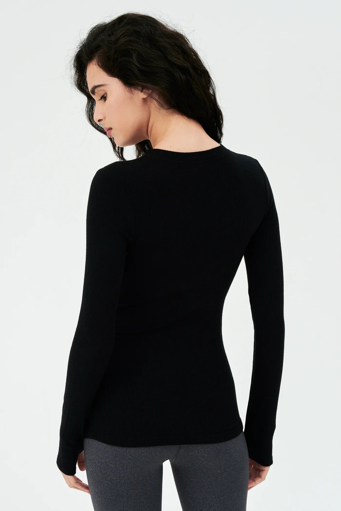 Louise Rib Long Sleeve- black