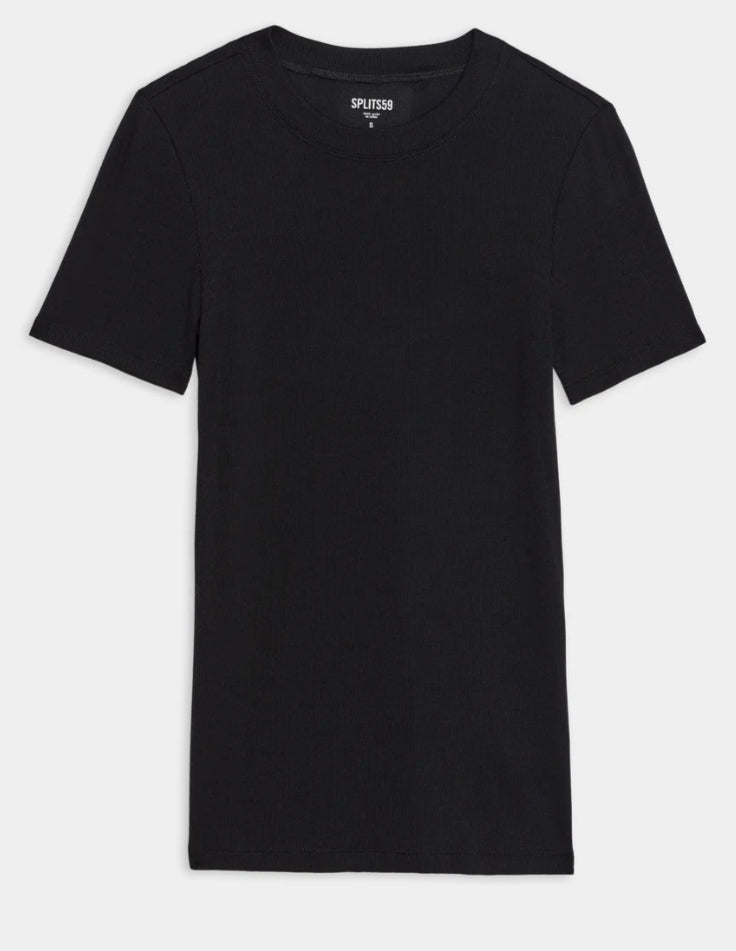 Louise Rib Short Sleeve- Black