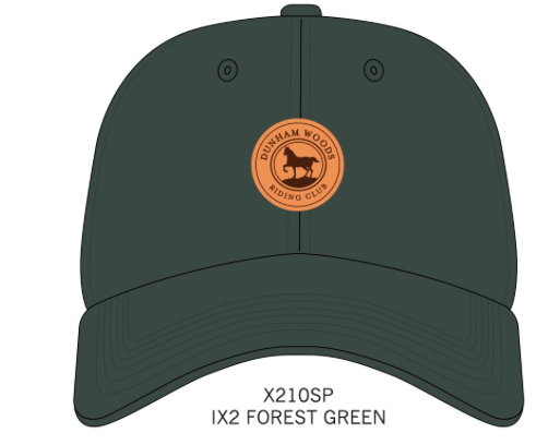 Forest green hat with tan suede patch