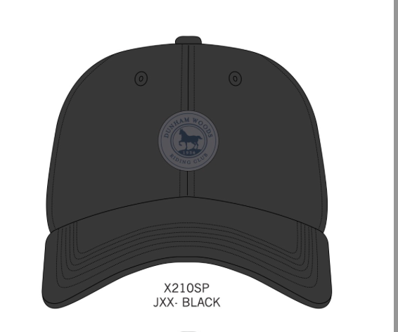 Black hat with grey suede patch