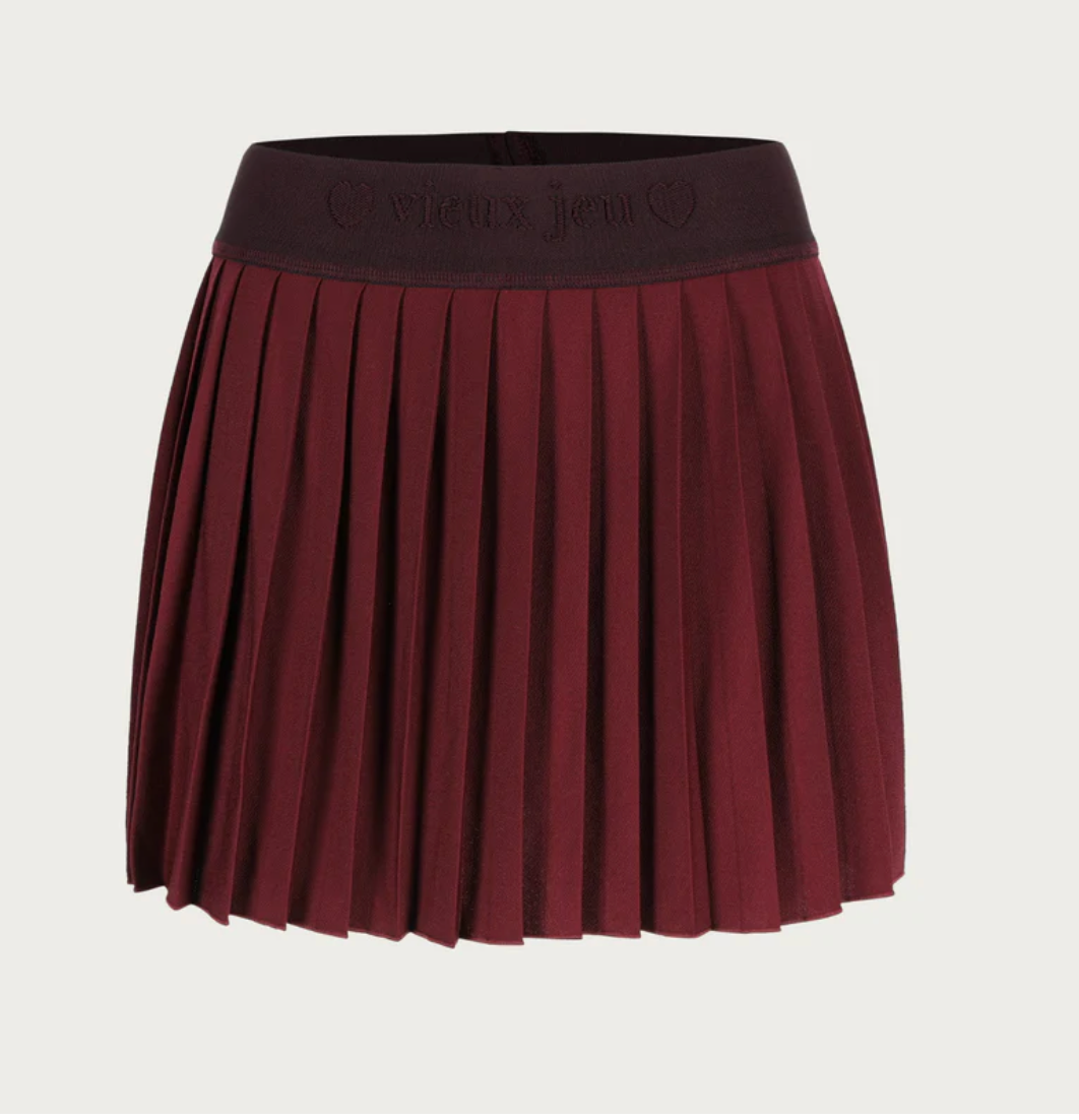 Chantal "love" skirt-burgundy