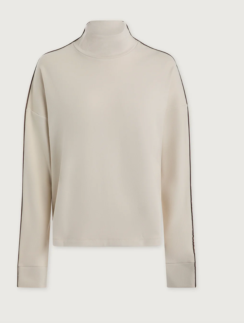 Rona High Neck Midlayer - Cement Marl / Carafe