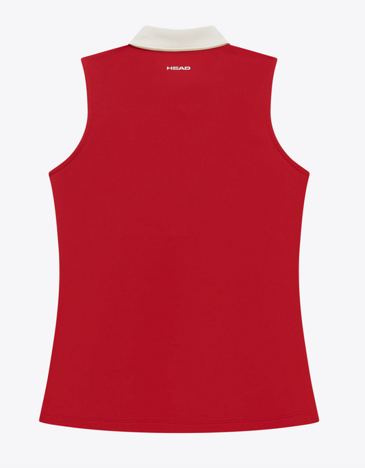 Sleeveless Polo-Red