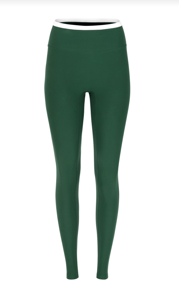 Stretch No Line Legging- Forest/White