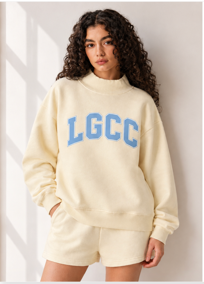 LGCC Varsity Mock Neck Sweatshirt | Soft Fleece Pullover
