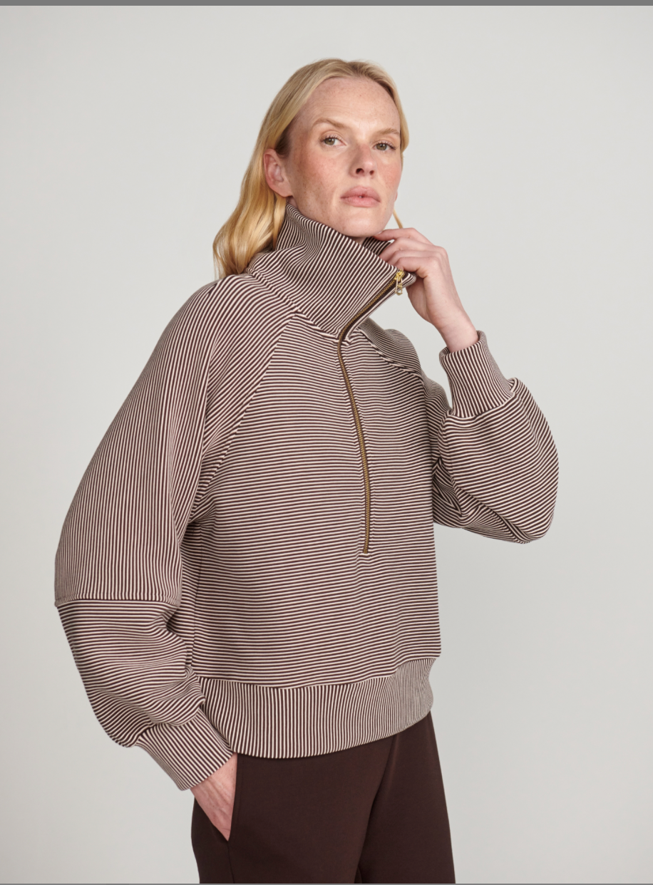 Milano 2.0 Half-Zip Sweat- Coffee Bean/Birch