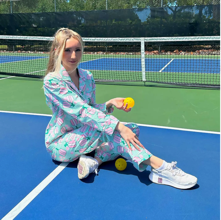 Pickleball Pj Set with Pants & Long Sleeve Top