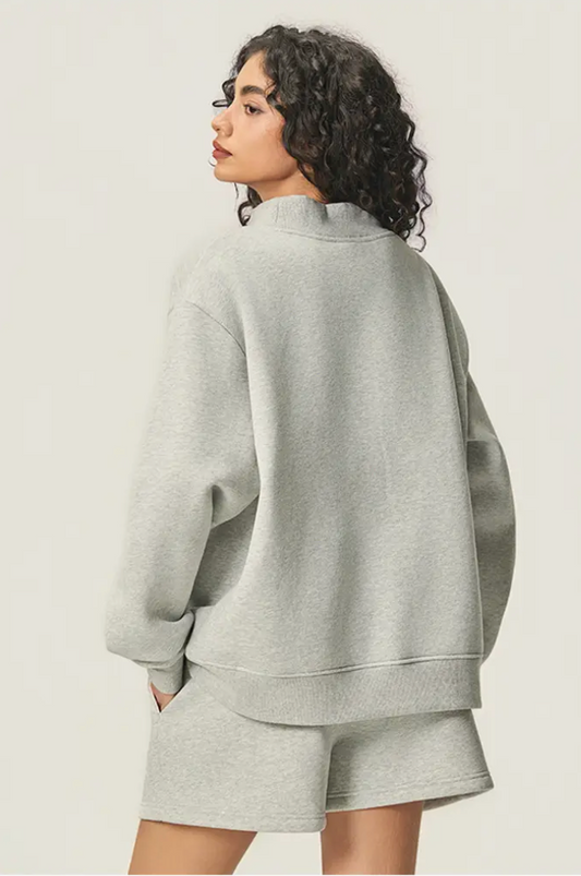 PADDLE- Mock Neck Sweatshirt - NAVY