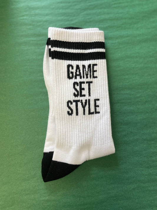Game Set Style Socks - Black & White - Game Set