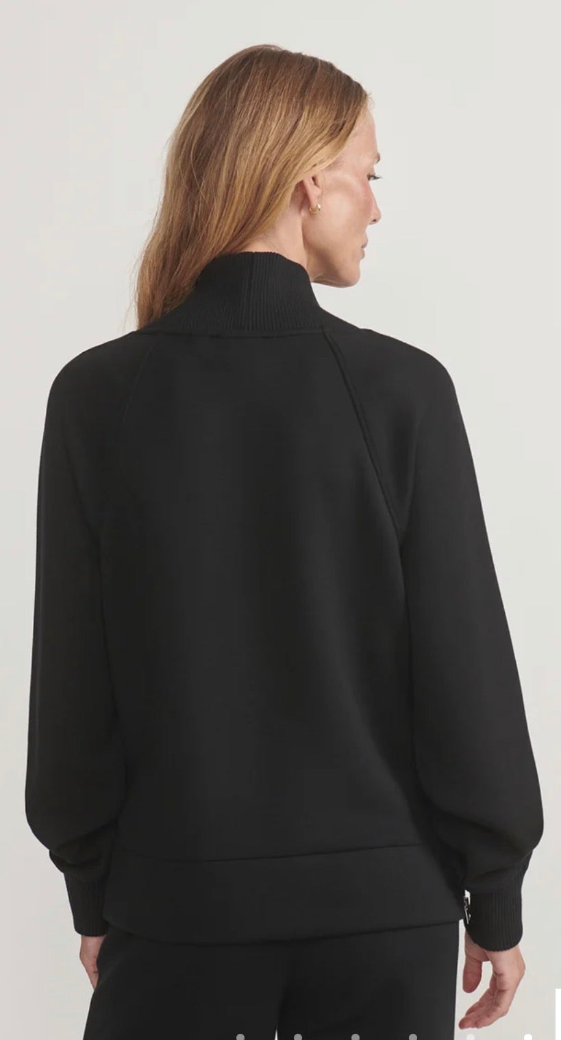 Macie Zip-Hem Sweater- Black