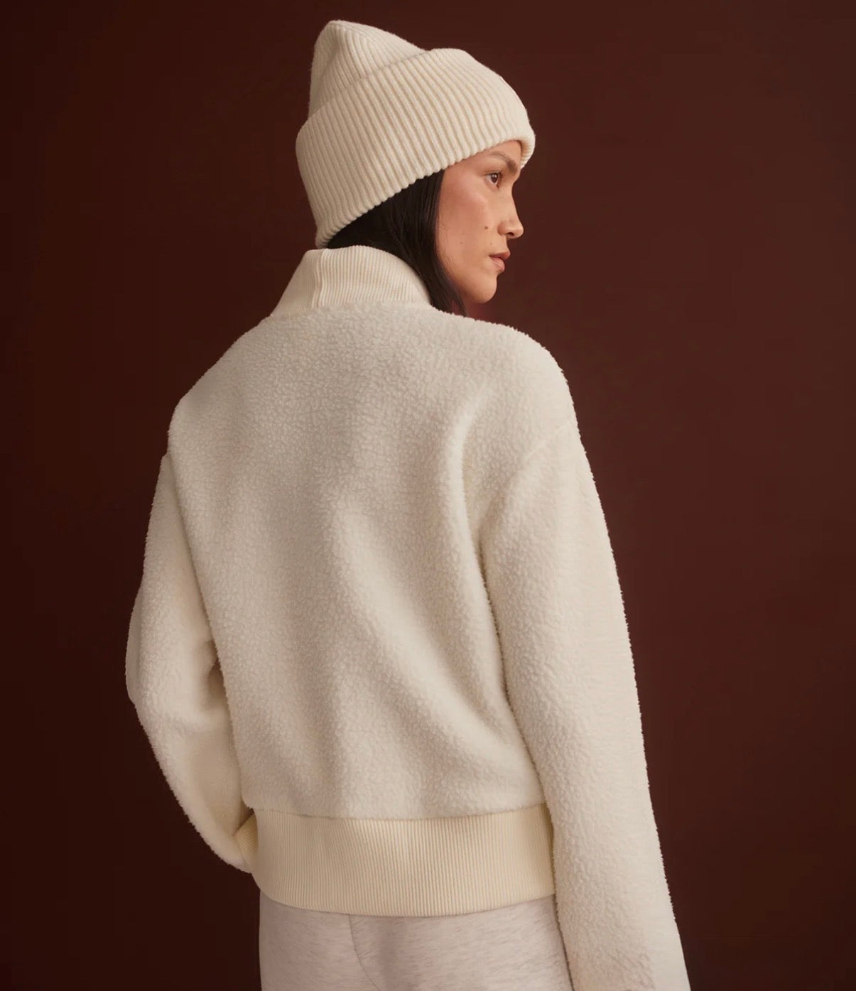 Mumford Half-Zip Fleece- egret