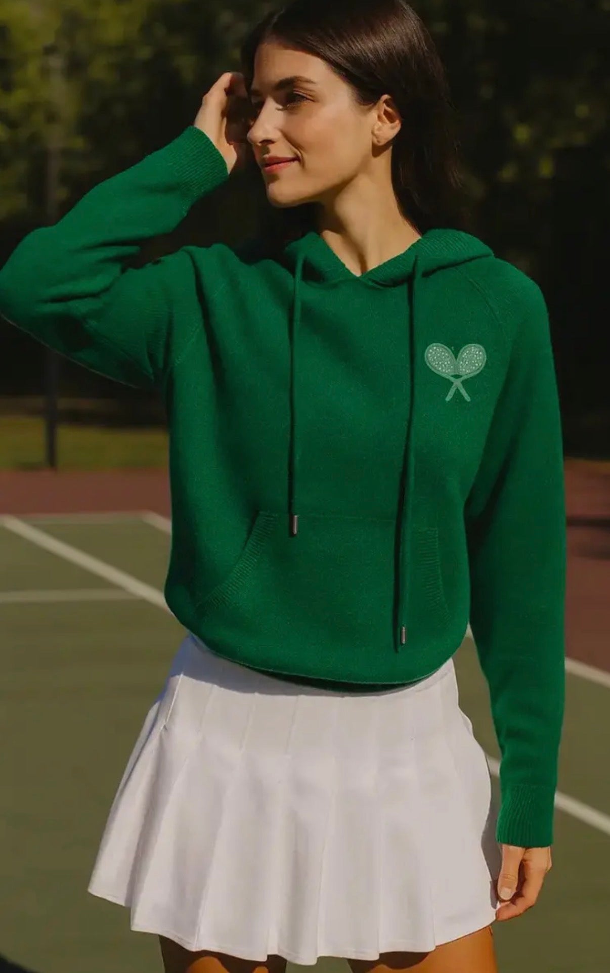 Tennis Hoodie Sweater- Green
