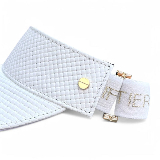 The Leather Visor- Blanc Tressê & Gold-Limited Edition