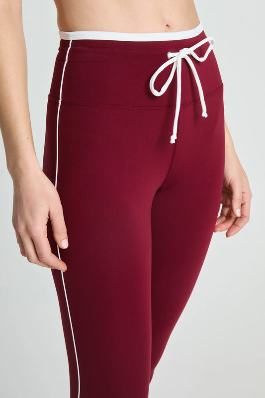 Sport Sprint Legging- Burgundy/Cream