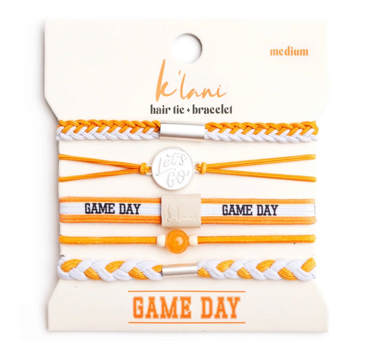 “Game Day” bracelet -Orange / White
