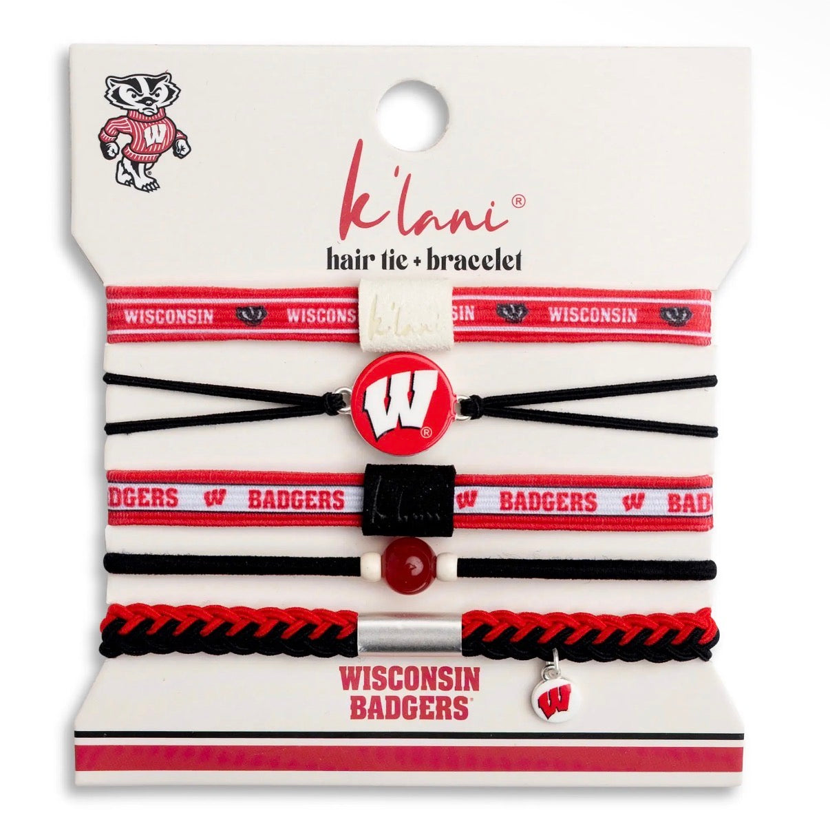 University of Wisconsin hair tie bracelets