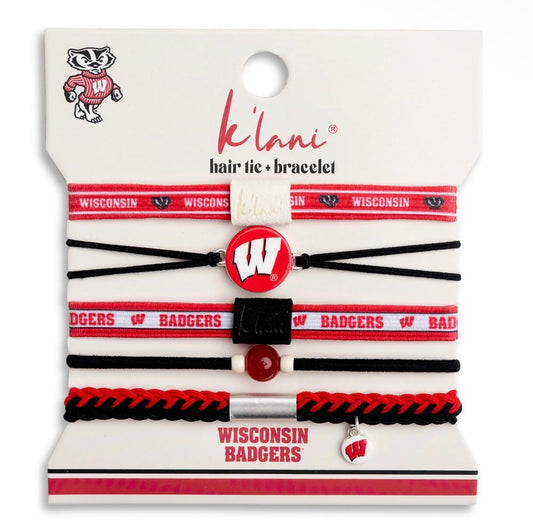 University of Wisconsin hair tie bracelets
