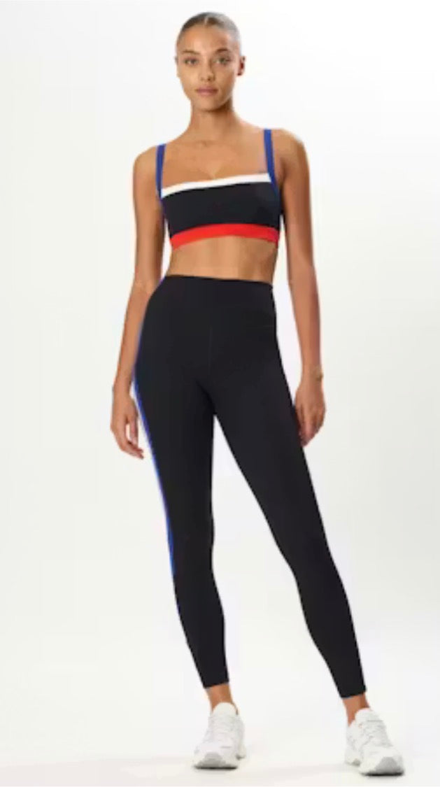 Monah high waist legging- black/cobalt