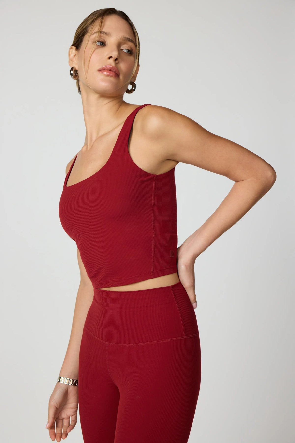 Ribbed Crop Tank- Merlot