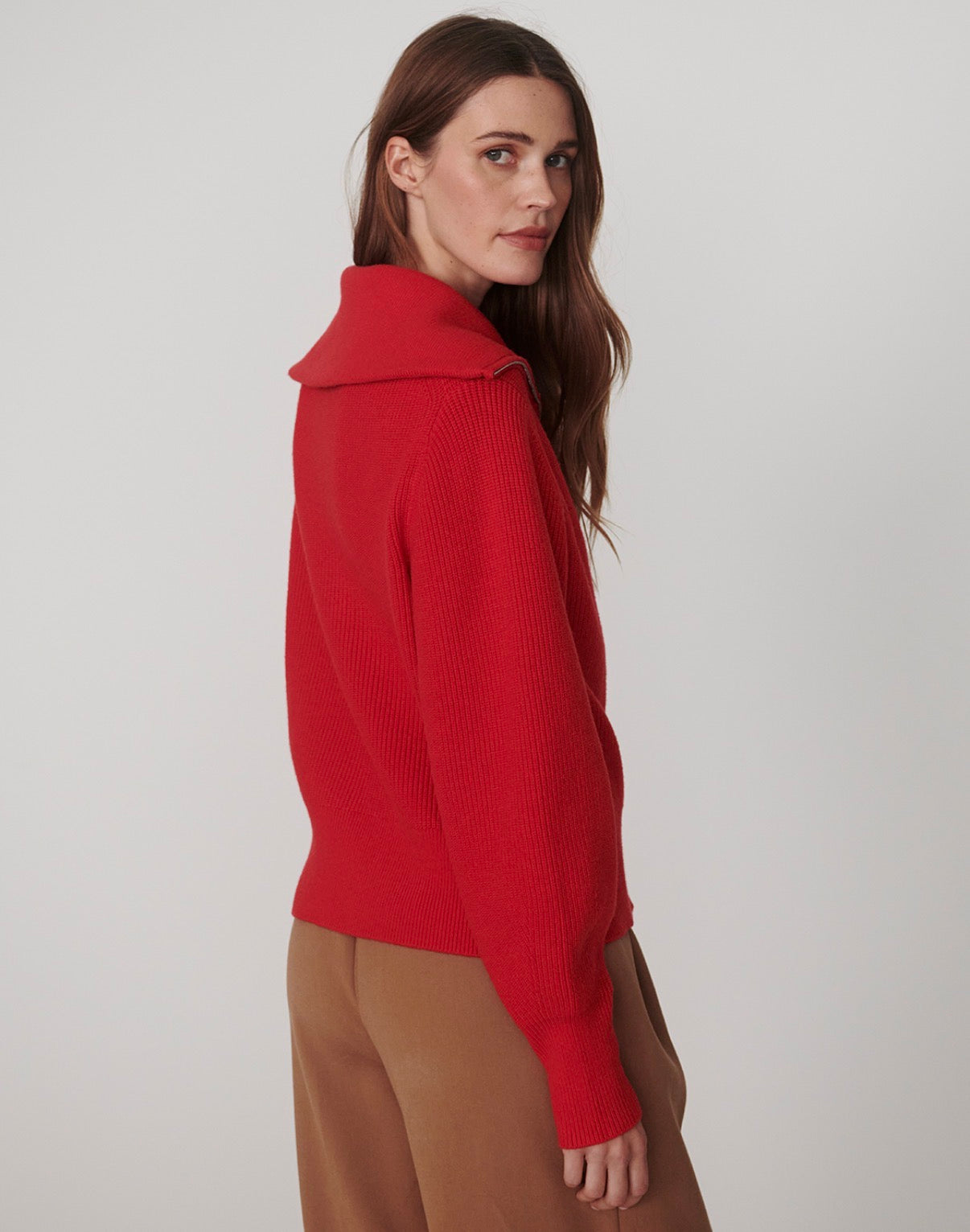Enrico Zip-Through Knit Jacket-washed red