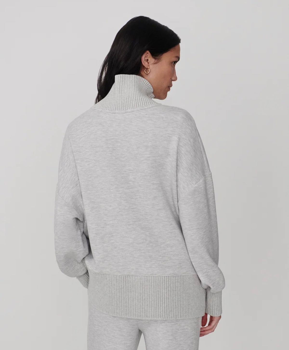 Barker High-Neck Sweat- Light Grey Marl