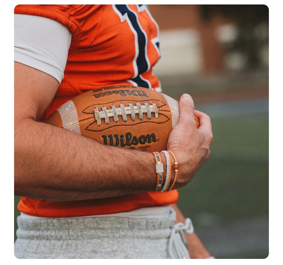 “Game Day” bracelet -Orange / White