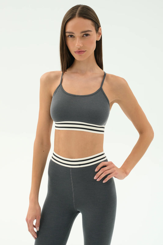 Cali Active Rib Bra- Heather Grey