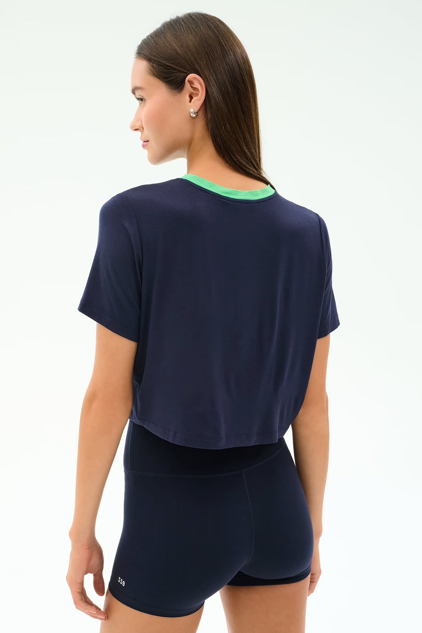 Djuna Crop Ringer- indigo/spearmint