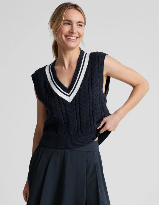 The Cable Knit Vest-nocturnal navy