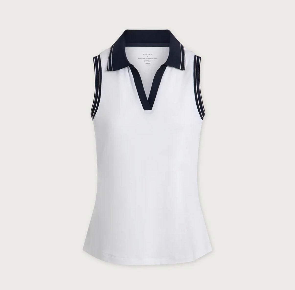 Isaac Performance Polo- white/blue nights