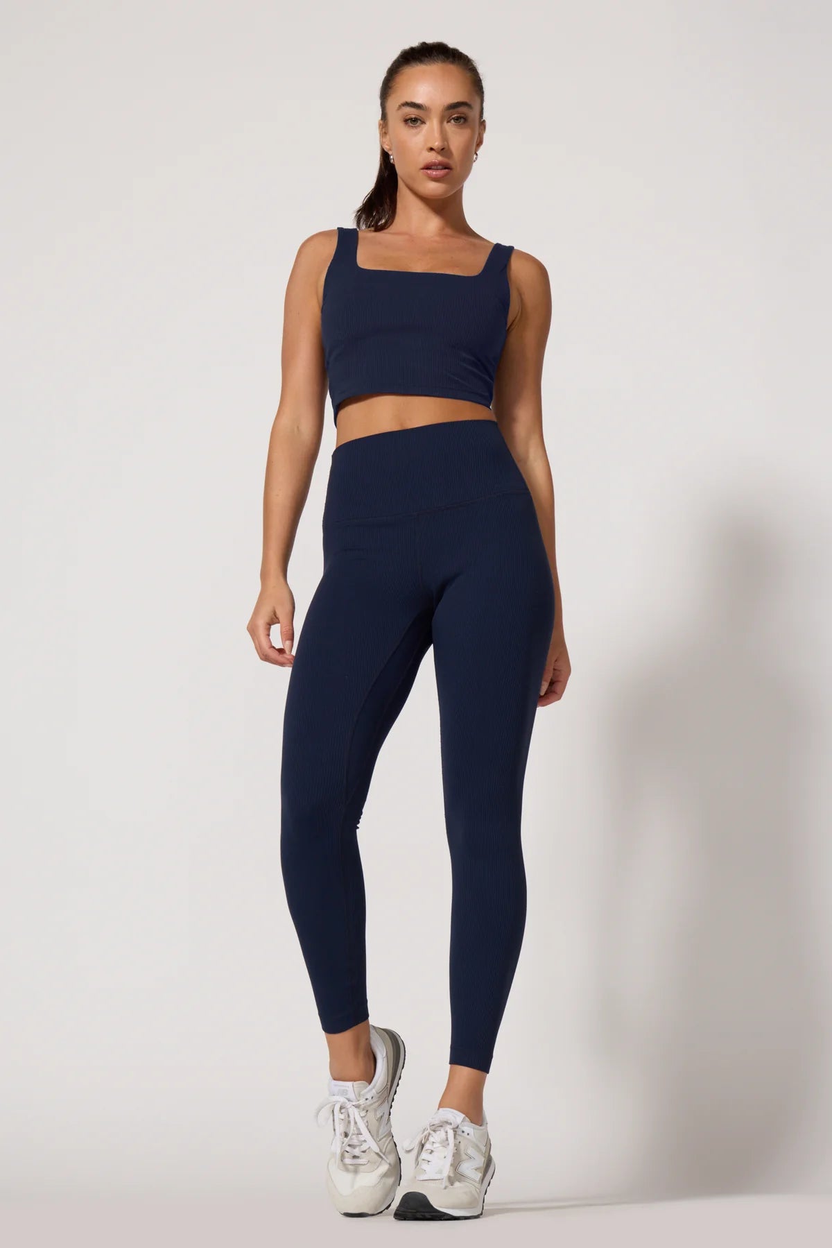 Ribbed Crop Tank- Navy Blazer