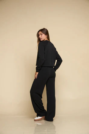Later On - Wide Leg Pant- Black
