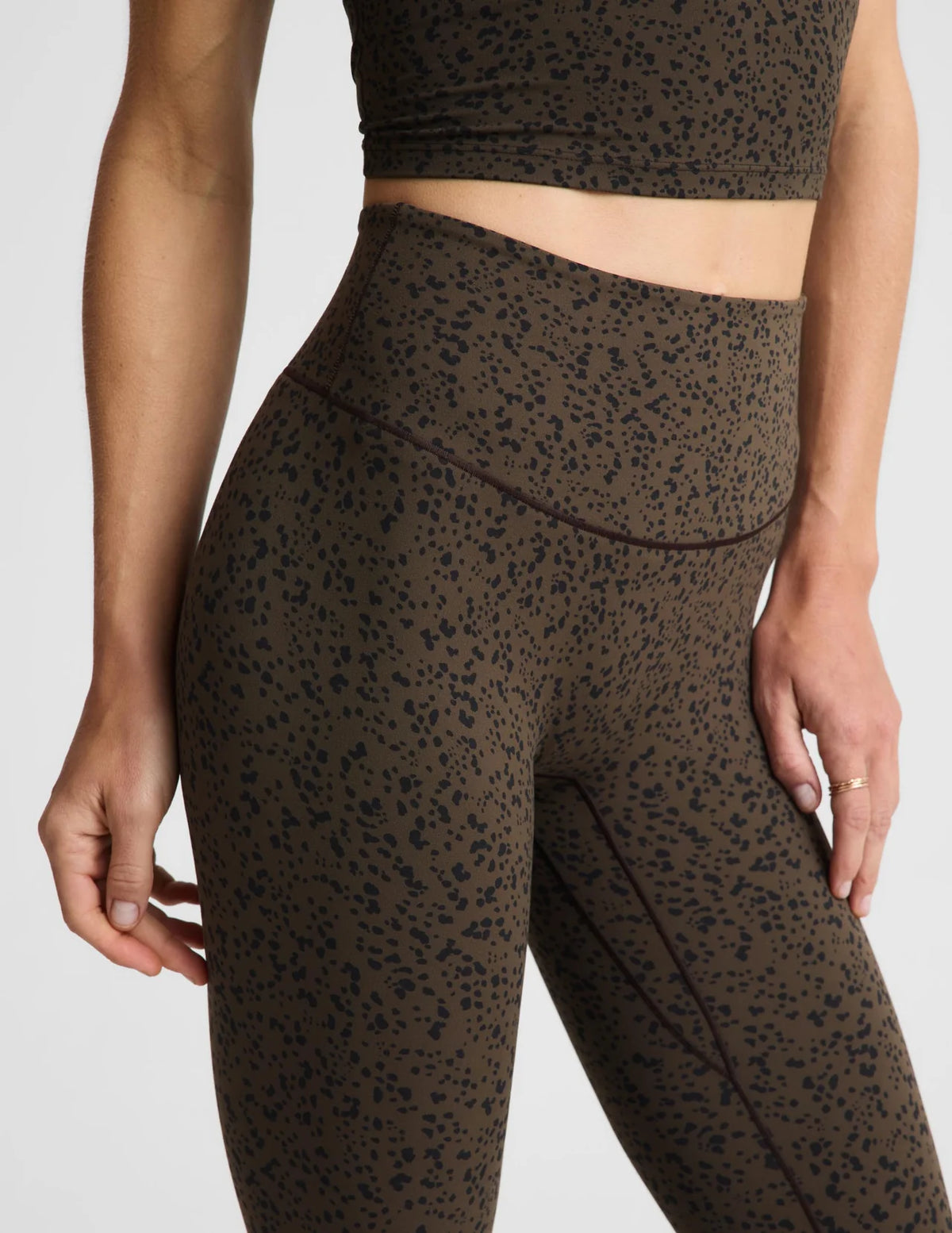 glowzone™ High Waisted Midi Legging- speckle dot