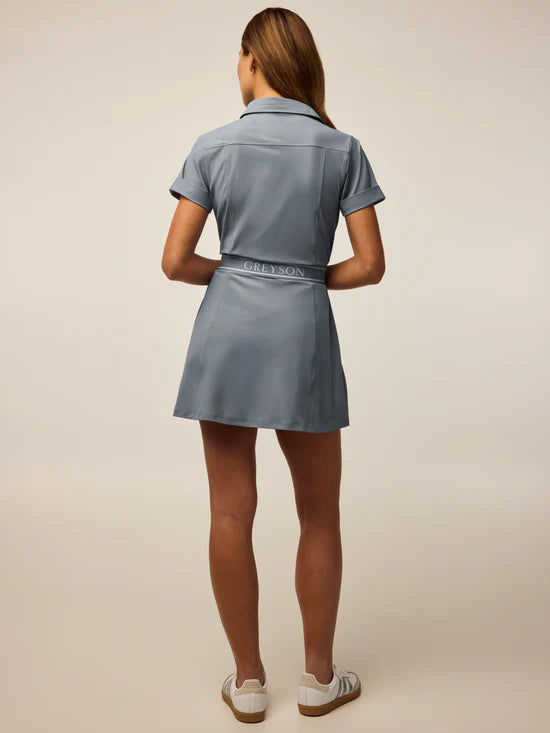 Phoenix Belted Shirt Dress- Bluestone Grey