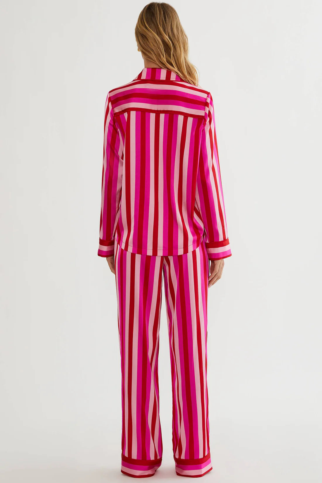 Livy Top & Connie Pant Pajama Set- pink & red stripe
