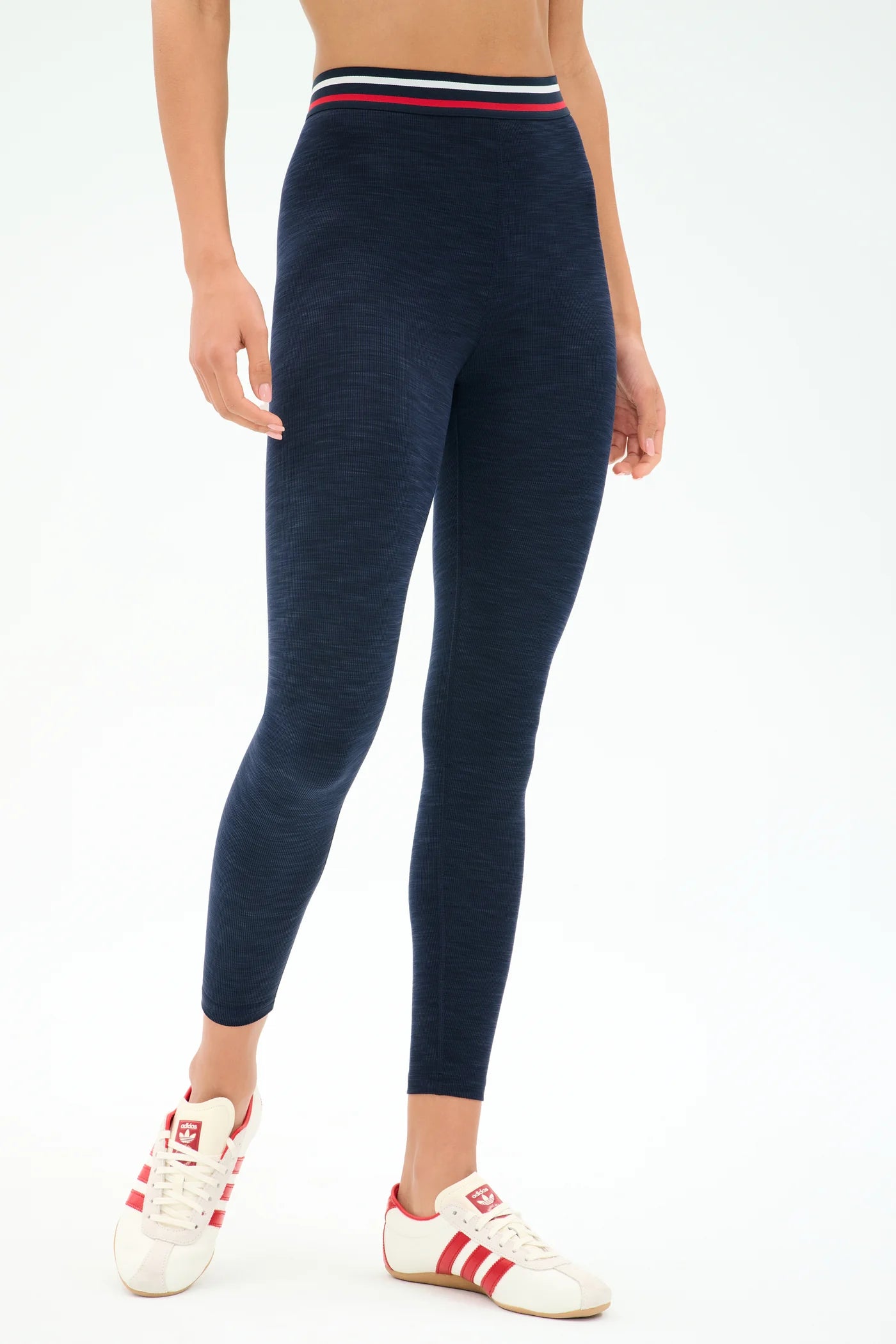 Bailey High Waist Active Rib 7/8- Heather Indigo