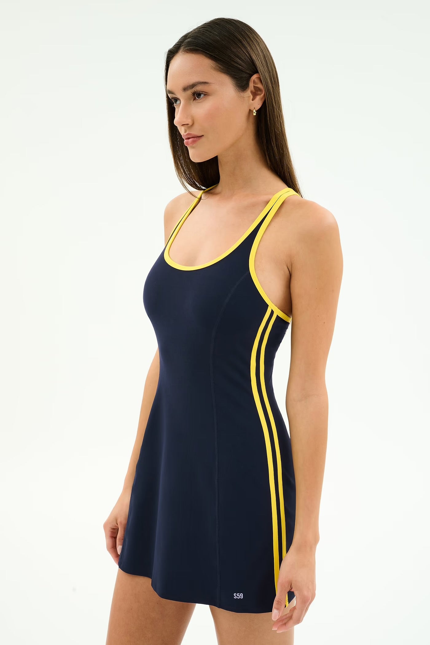 Ella Airweight Dress- Indigo/Bright Yellow – Game Set Style Ella Airweight Dress- Indigo/Bright Yellow – Game Set Style