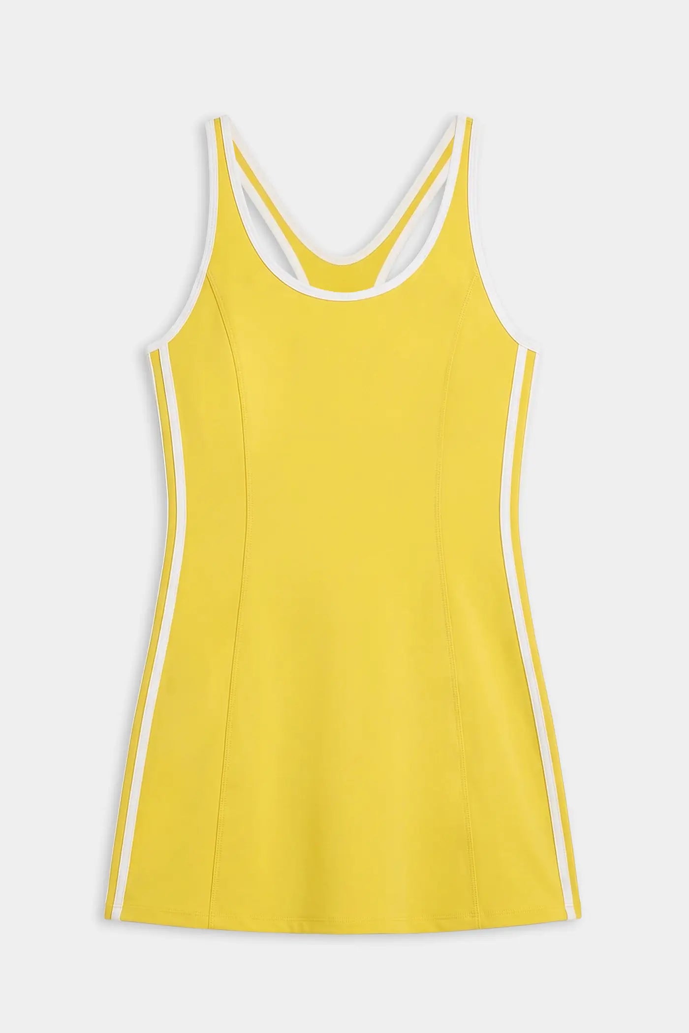 Ella Airweight Dress- Bright Yellow/White